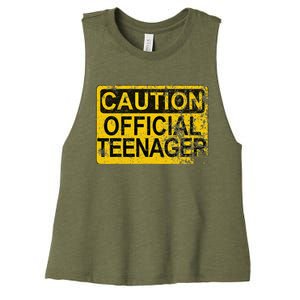 Caution Nager Warning 2011 13th Birthday Gift Women's Racerback Cropped Tank