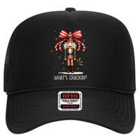 Christmas Nutcracker Whats Crackin Funny Xmas High Crown Mesh Back Trucker Hat