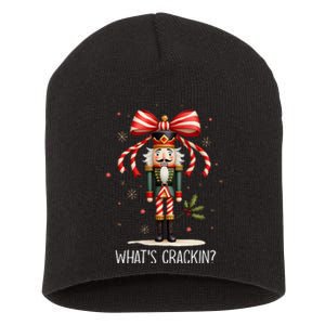 Christmas Nutcracker Whats Crackin Funny Xmas Short Acrylic Beanie