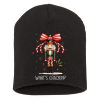 Christmas Nutcracker Whats Crackin Funny Xmas Short Acrylic Beanie