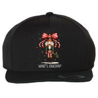 Christmas Nutcracker Whats Crackin Funny Xmas Wool Snapback Cap