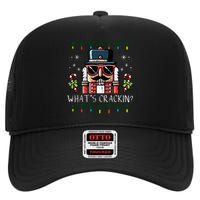 Christmas Nutcracker Whats Crackin Funny Xmas High Crown Mesh Back Trucker Hat