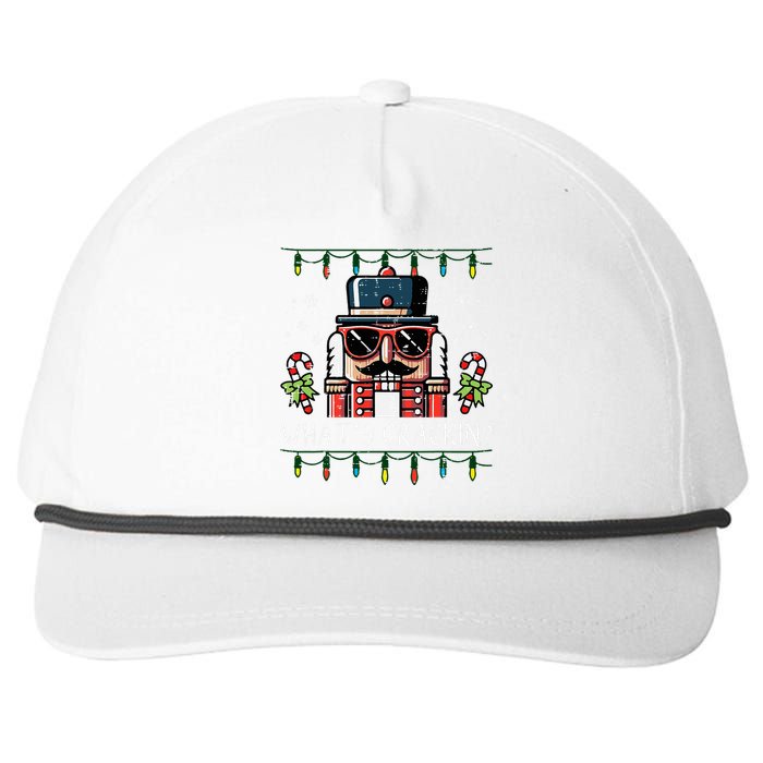 Christmas Nutcracker Whats Crackin Funny Xmas Snapback Five-Panel Rope Hat