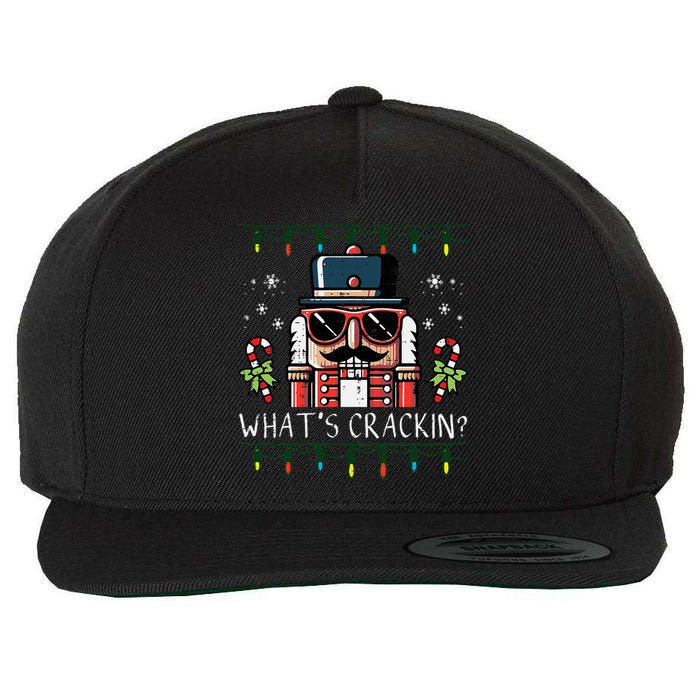 Christmas Nutcracker Whats Crackin Funny Xmas Wool Snapback Cap