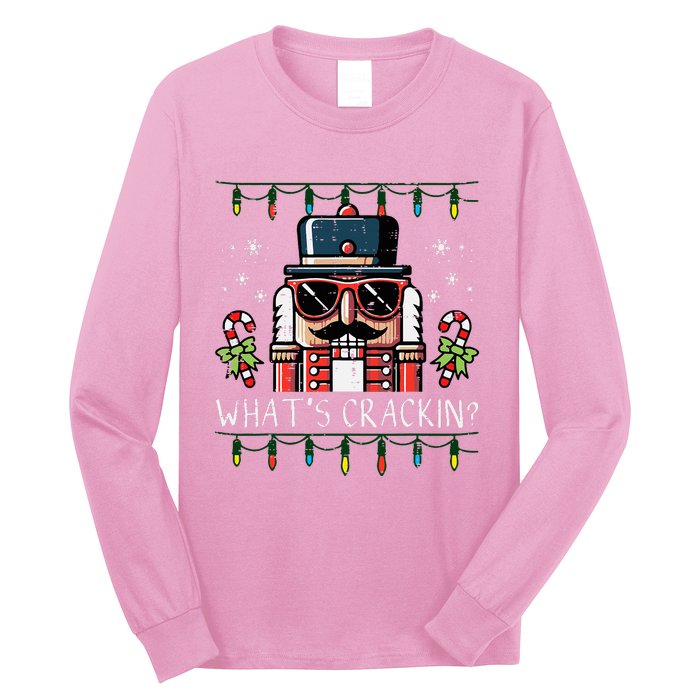 Christmas Nutcracker Whats Crackin Funny Xmas Long Sleeve Shirt