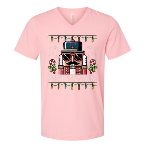 Christmas Nutcracker Whats Crackin Funny Xmas V-Neck T-Shirt