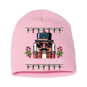 Christmas Nutcracker Whats Crackin Funny Xmas Short Acrylic Beanie