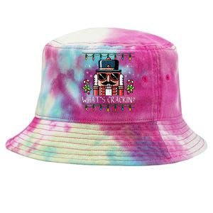 Christmas Nutcracker Whats Crackin Funny Xmas Tie-Dyed Bucket Hat