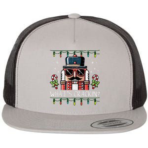 Christmas Nutcracker Whats Crackin Funny Xmas Flat Bill Trucker Hat