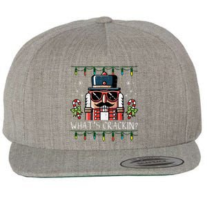 Christmas Nutcracker Whats Crackin Funny Xmas Wool Snapback Cap