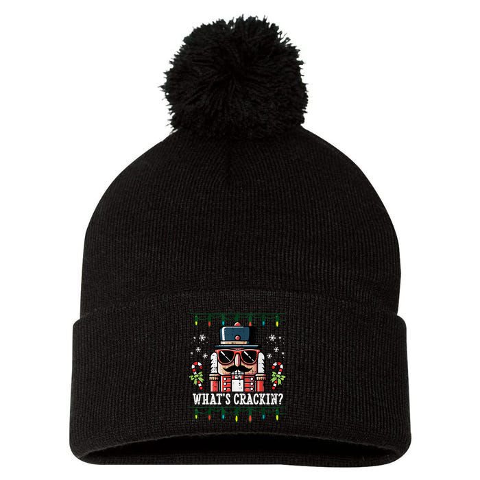 Christmas Nutcracker Whats Crackin Funny Pom Pom 12in Knit Beanie