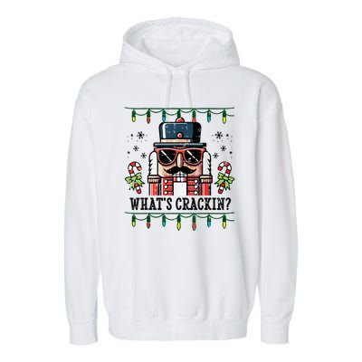 Christmas Nutcracker Whats Crackin Funny Garment-Dyed Fleece Hoodie