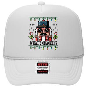 Christmas Nutcracker Whats Crackin Funny High Crown Mesh Back Trucker Hat