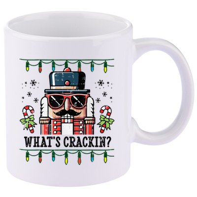 Christmas Nutcracker Whats Crackin Funny 11oz C Handle Ceramic Mug