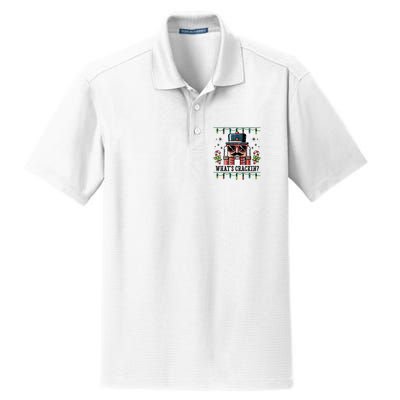 Christmas Nutcracker Whats Crackin Funny Dry Zone Grid Polo