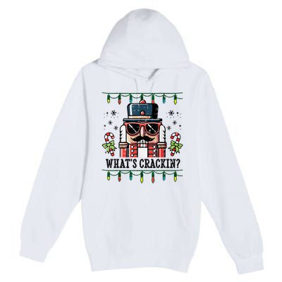 Christmas Nutcracker Whats Crackin Funny Premium Pullover Hoodie