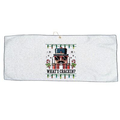 Christmas Nutcracker Whats Crackin Funny Large Microfiber Waffle Golf Towel