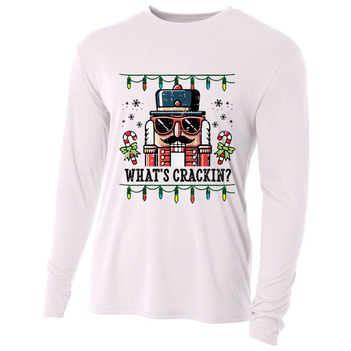 Christmas Nutcracker Whats Crackin Funny Cooling Performance Long Sleeve Crew