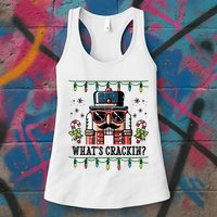Christmas Nutcracker Whats Crackin Funny Womens Tank Top