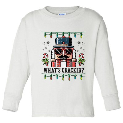 Christmas Nutcracker Whats Crackin Funny Toddler Long Sleeve Shirt