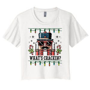 Christmas Nutcracker Whats Crackin Funny Women's Crop Top Tee