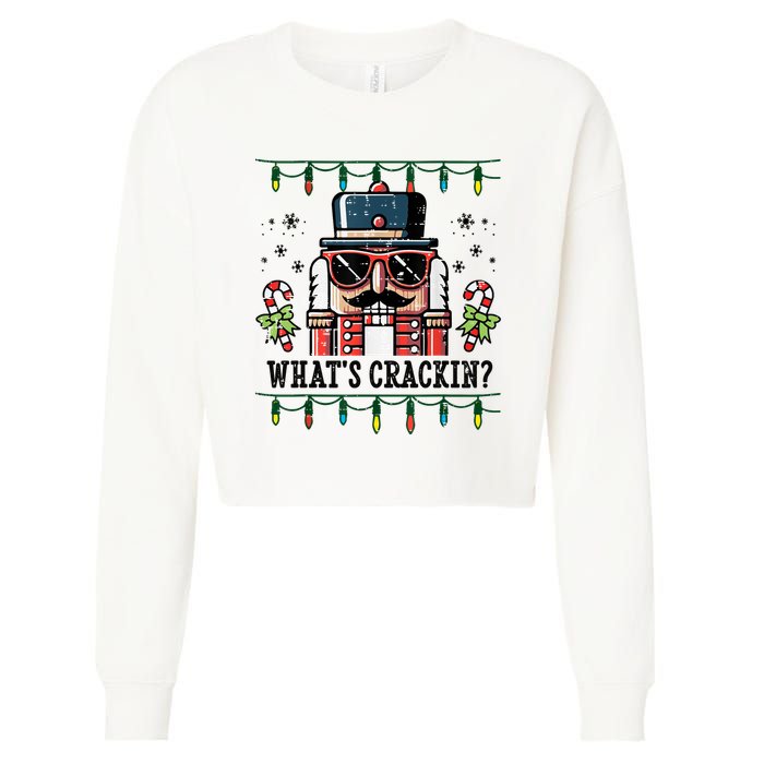 Christmas Nutcracker Whats Crackin Funny Cropped Pullover Crew