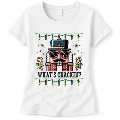 Christmas Nutcracker Whats Crackin Funny Womens T-Shirt