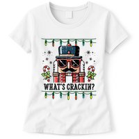 Christmas Nutcracker Whats Crackin Funny Womens T-Shirt