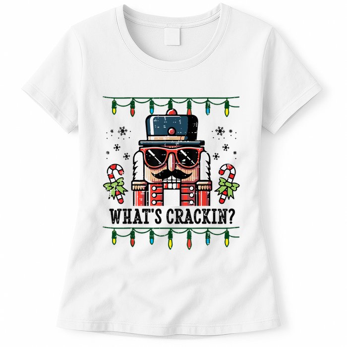 Christmas Nutcracker Whats Crackin Funny Womens T-Shirt