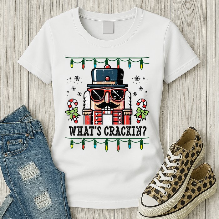 Christmas Nutcracker Whats Crackin Funny Womens T-Shirt