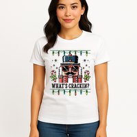 Christmas Nutcracker Whats Crackin Funny Womens T-Shirt
