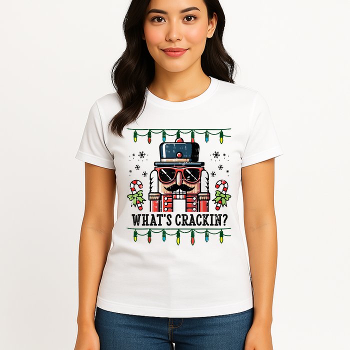Christmas Nutcracker Whats Crackin Funny Womens T-Shirt