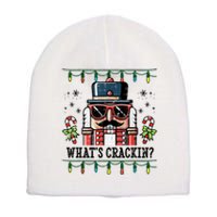 Christmas Nutcracker Whats Crackin Funny Short Acrylic Beanie