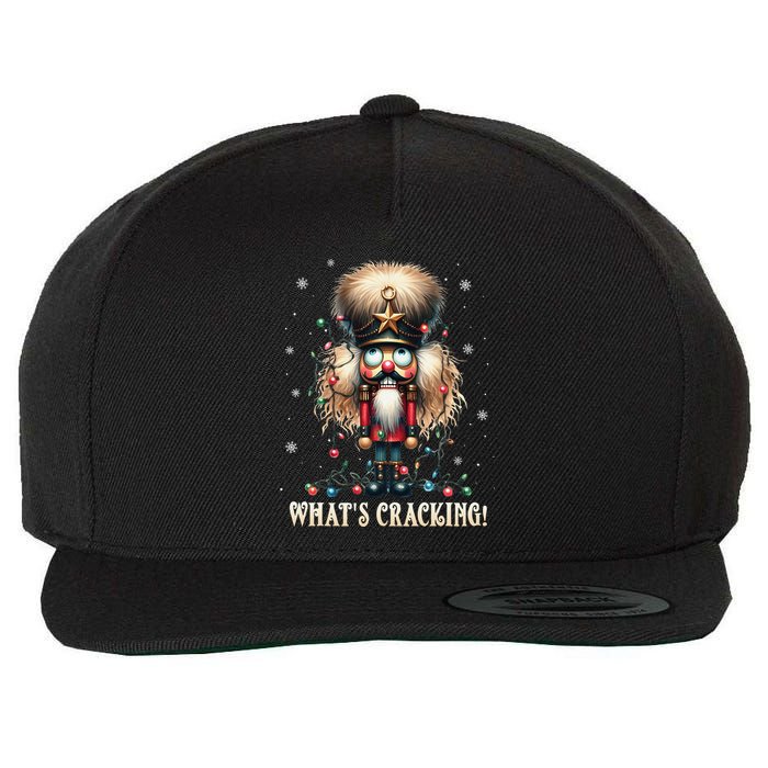 Christmas Nutcracker Whats Crackin Funny Xmas Wool Snapback Cap