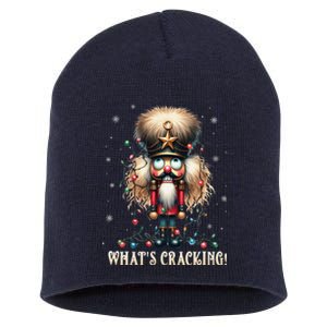 Christmas Nutcracker Whats Crackin Funny Xmas Short Acrylic Beanie