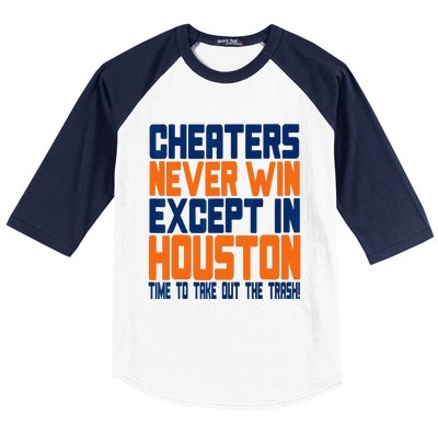 Cheaters Never Win Except In Houston Baseball Cheat Funny Baseball Sleeve Shirt