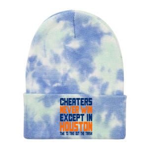 Cheaters Never Win Except In Houston Baseball Cheat Funny Tie Dye 12in Knit Beanie