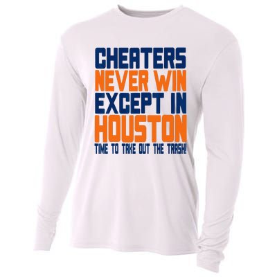 Cheaters Never Win Except In Houston Baseball Cheat Funny Cooling Performance Long Sleeve Crew