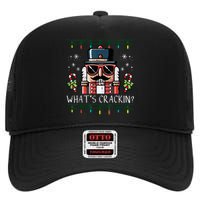 Christmas Nutcracker Whats Crackin Funny Xmas High Crown Mesh Back Trucker Hat