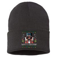 Christmas Nutcracker Whats Crackin Funny Xmas Sustainable Knit Beanie