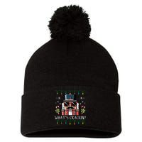 Christmas Nutcracker Whats Crackin Funny Xmas Pom Pom 12in Knit Beanie