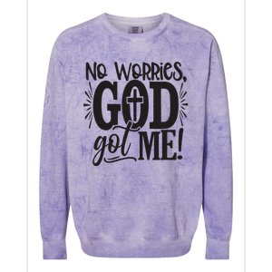 Christian No Worries, God Got Me African American Colorblast Crewneck Sweatshirt