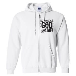 Christian No Worries, God Got Me African American Full Zip Hoodie