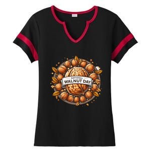 Celebrate National Walnut Day Gift Ladies Halftime Notch Neck Tee