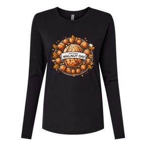 Celebrate National Walnut Day Gift Womens Cotton Relaxed Long Sleeve T-Shirt