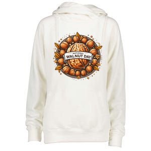 Celebrate National Walnut Day Gift Womens Funnel Neck Pullover Hood