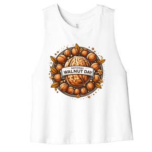 Celebrate National Walnut Day Gift Women's Racerback Cropped Tank