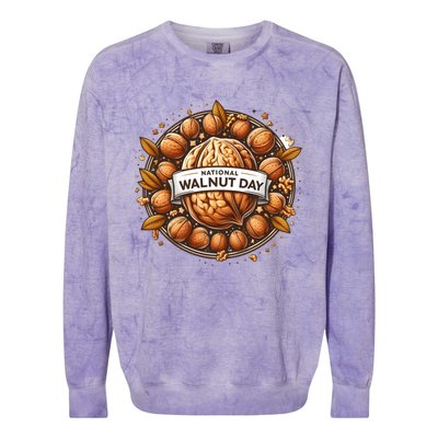 Celebrate National Walnut Day Gift Colorblast Crewneck Sweatshirt