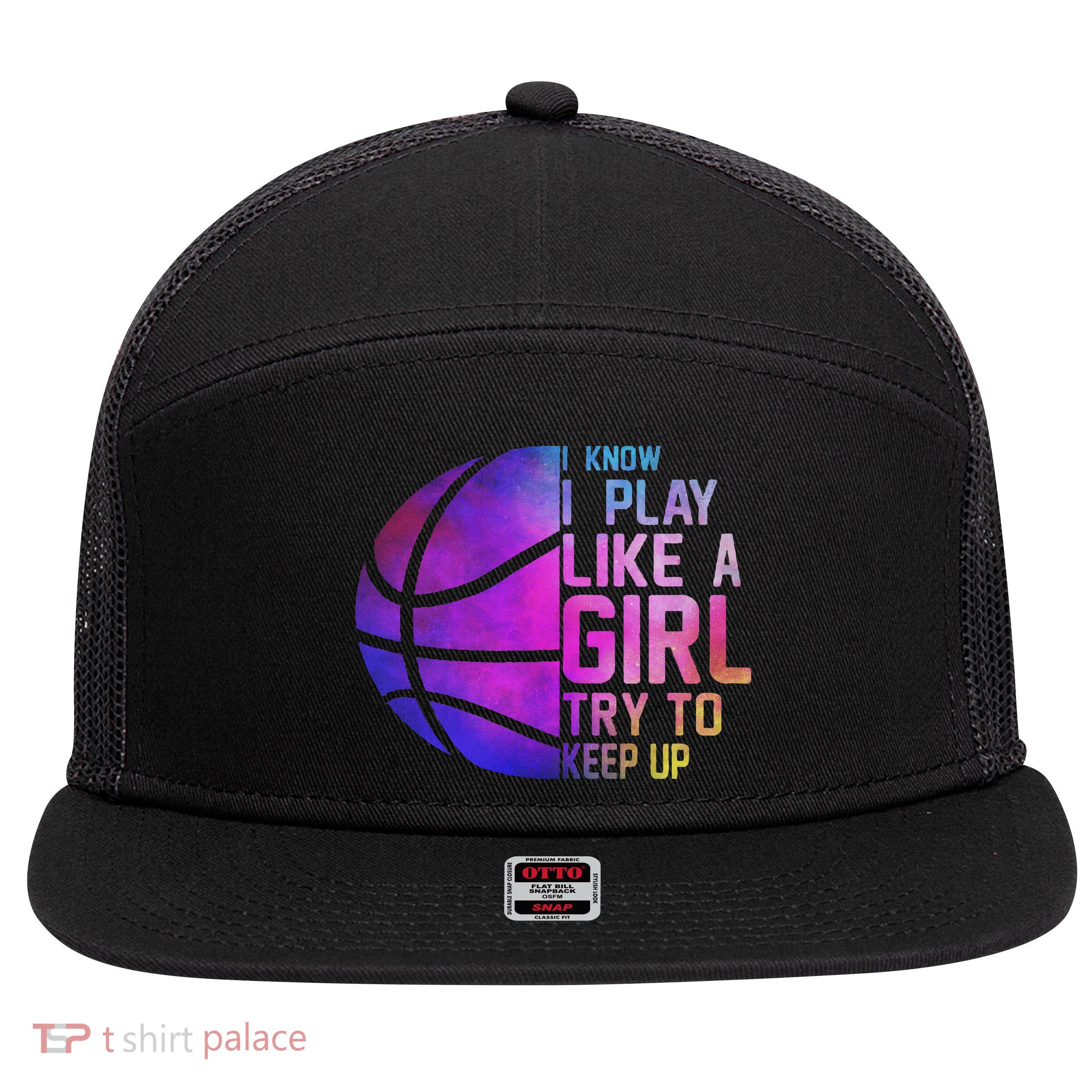 Colorful Ns& Women I Know I Play Like A Girl Basketball 7 Panel Mesh Trucker Snapback Hat