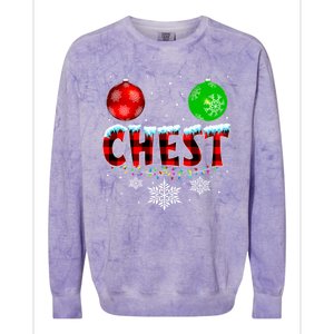 Chest Nuts Xmas Matching Couples Chestnuts Christmas Chest Funny Gift Colorblast Crewneck Sweatshirt